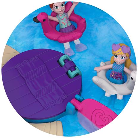 Polly Pocket. Set Piscina dei Fenicotteri con Nuovo Cofanetto. 2 Dolls. 1 Micro-Veicolo e Accessori - 6