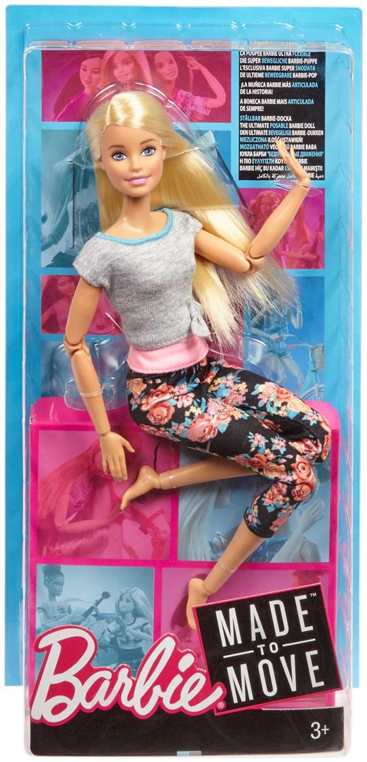 Barbie Bambola con 22 Punti Snodabili con Capelli Biondi e Abiti da Yoga. Multicolore - 3