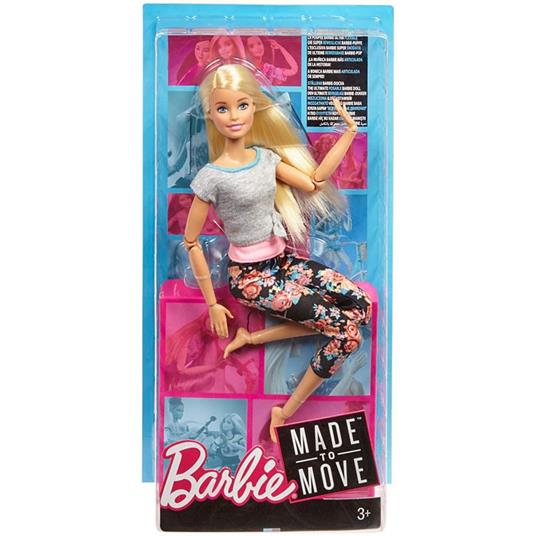 Barbie Bambola con 22 Punti Snodabili con Capelli Biondi e Abiti da Yoga. Multicolore - 7