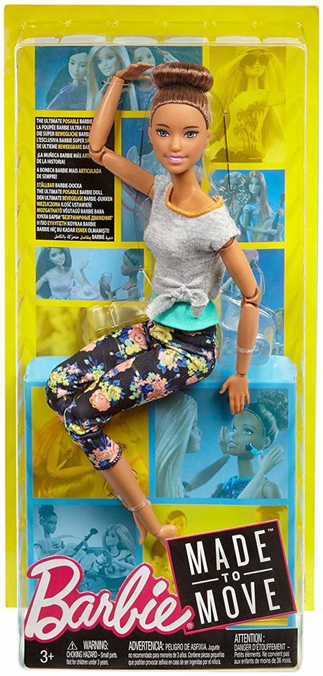 Barbie. Bambola con 22 Punti Snodabili con Chignon e Abiti da Yoga. Multicolore - 11