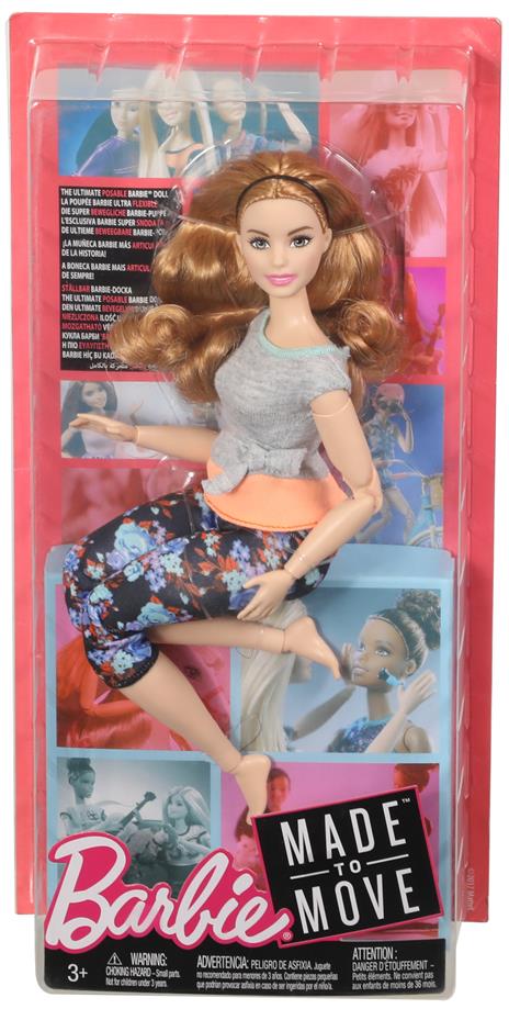 Barbie Bambola con 22 Punti Snodabili. Capelli Ondulati e Abiti da Yoga - 5