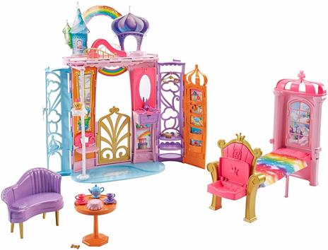 Barbie Dreamtopia Portable Castle Dollhouse Set di mobili