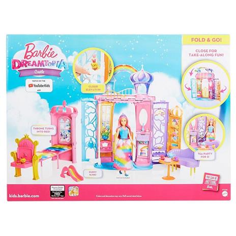 Barbie Dreamtopia Portable Castle Dollhouse Set di mobili - 7