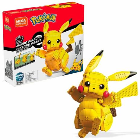 Mega Construx- Pokemon Pikachu Gigante da oltre 600 mattoncini, giocattolo da costruire per bambini 8+anni - 5