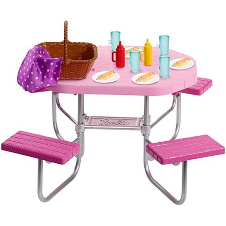 Barbie Accessori Esterni. Picnic Table (FXG40) - 4