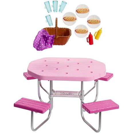 Barbie Accessori Esterni. Picnic Table (FXG40) - 5