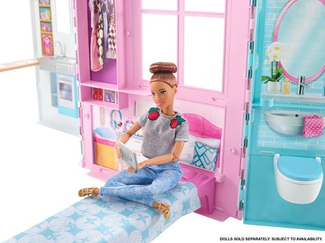 Barbie Casa Portatile Piccola con Piscina e Accessori, Giocattolo per Bambini 3+ Anni. Mattel (FXG54) - 4