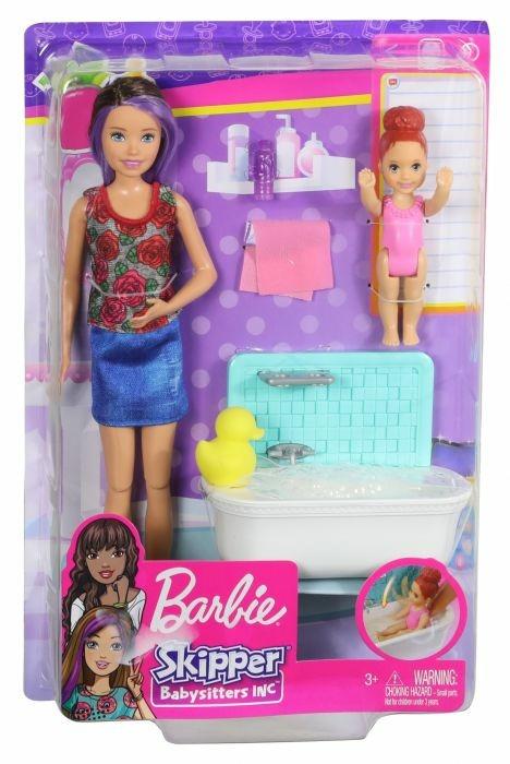 Barbie Bambola Skipper Babysitter con Vasca da Bagno. Bambina Che Muove Le Braccia e Accessori - 10