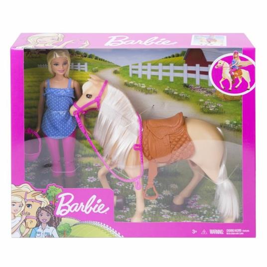 Barbie, Playset con Bambola e Cavallo, Giocattolo per Bambini 3+ Anni. Mattel (FXH13) - 10