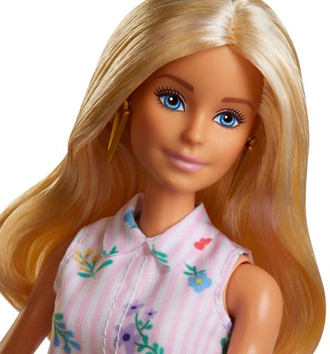 Barbie Fashionista. Bambola Bionda con Vestito a Fantasia a Fiori - 2
