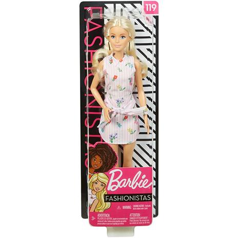 Barbie Fashionista. Bambola Bionda con Vestito a Fantasia a Fiori - 5