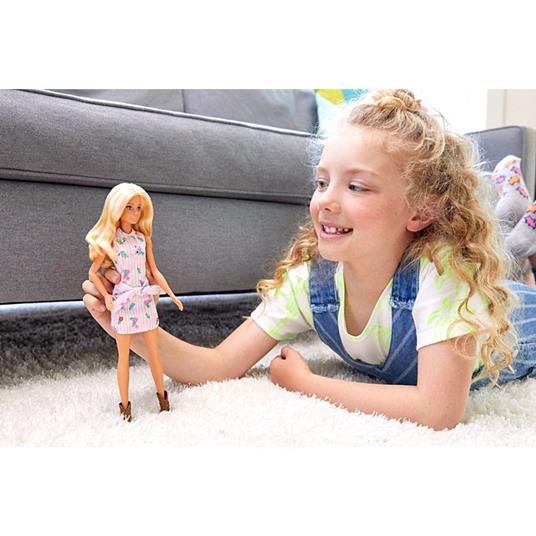 Barbie Fashionista. Bambola Bionda con Vestito a Fantasia a Fiori - 6