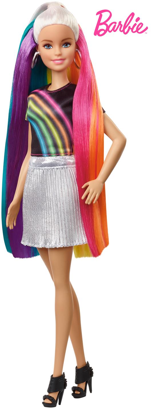 Barbie Capelli Arcobaleno Bambola con Accessori inclusi, Giocattolo per Bambini 3+ Anni. Mattel (FXN96) - 8