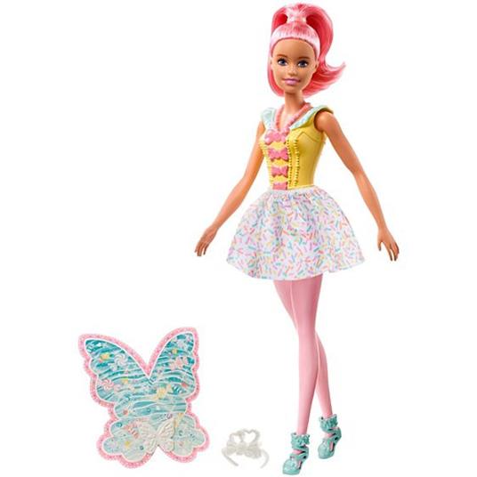 Barbie - Dreamtopia Fatina, Bambola a Tema Caramelle Colorate, con Capelli e Ali Rosa, 3+ Anni - 6