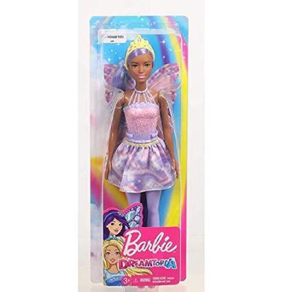 Barbie- Dreamtopia Bambola con Gioielli, Capelli e Ali Rosa, FXT02