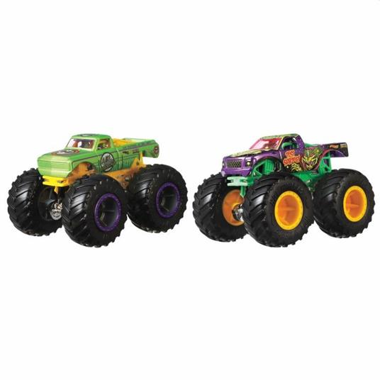 Monster Trucks Hot Wheels 2019 Demolition Doubles Police VS Hooligan Giant Wheels 1:64 - 6