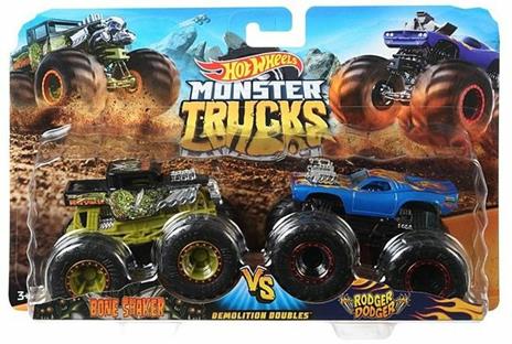 Monster Trucks Hot Wheels 2019 Demolition Doubles Police VS Hooligan Giant Wheels 1:64 - 7