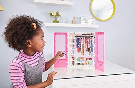 Barbie Armadio Fashionistas Rosa con Accessori Bambola non Inclusa Giocattolo per Bambini 3+ anni GBK11 - 4