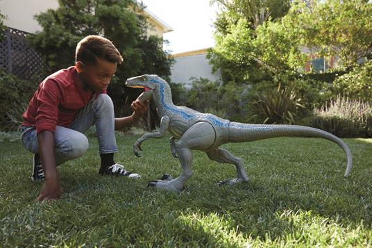 Jurassic World - Dino Rivals Velociraptor Blu Figurina Articolata Dinosauro, 37 cm - 4