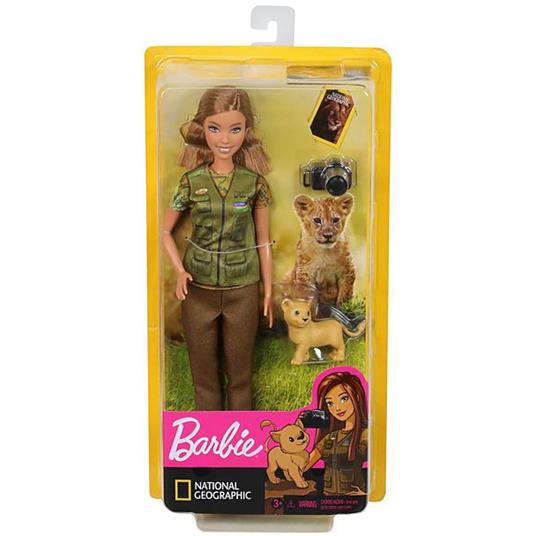 Barbie Fotoreporter con Cucciolo di Leone. National Geographic (GDM46) - 6