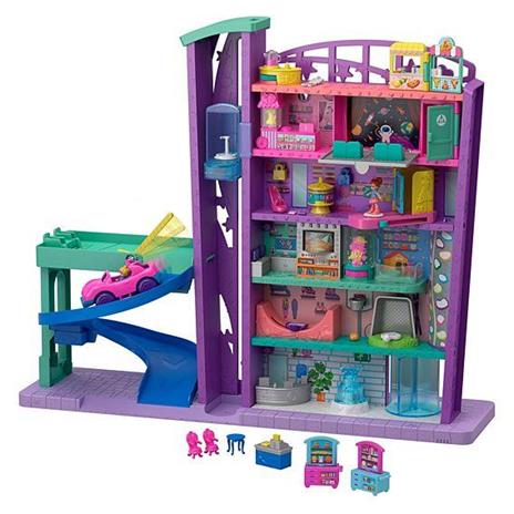 Polly Pocket Mega Mall. Playset Centro Commericale con Due Bambole. Ascensore e Accessori - 2