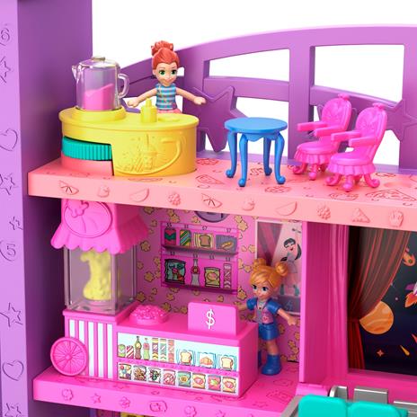 Polly Pocket Mega Mall. Playset Centro Commericale con Due Bambole. Ascensore e Accessori - 9