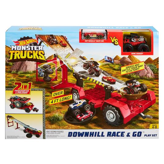 Hot Wheels Monster Truck Pista Downhill Race & Go. Playset con Due Veicoli e Accessori - 5