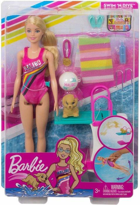 Barbie Nuotatrice, Bambola in Costume con Piscina e Accessori, 3+ Anni . Mattel (GHK23) - 9