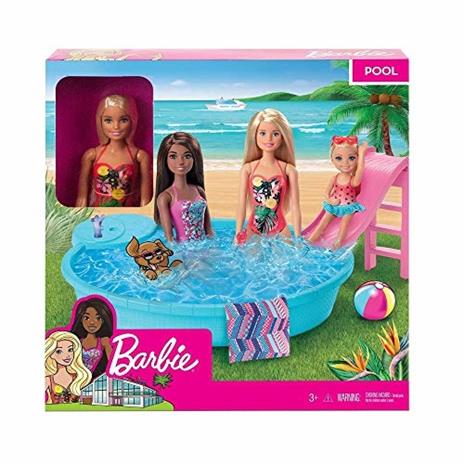 Barbie- Playset Bambola con Piscina e Accessori - 7