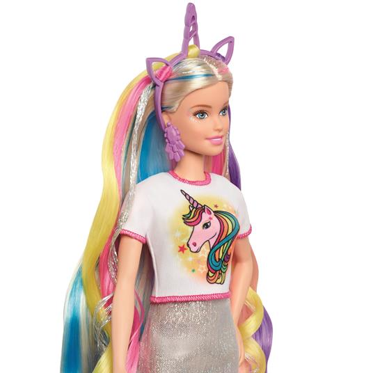 Barbie Bambola Capelli Fantasia A Tema Unicorni E Sirene con Accessori,  Giocattolo Per Bambini 3+ Anni