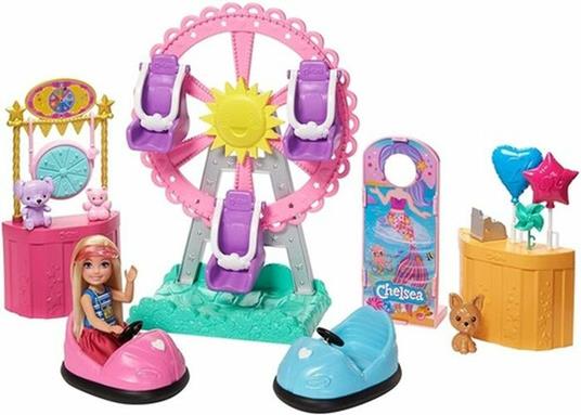 Barbie Playset Luna Park Club Chelsea e Bambola con Accessori Parco Divertimenti