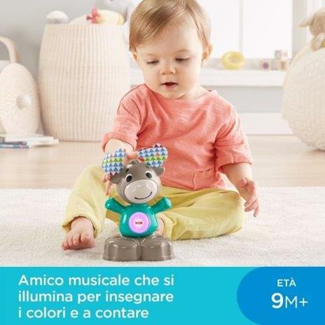 Fisher Price Parlamici Baby Alce Dondolina, Giocattolo Istruttivo per Bambini 9+ Mesi. Mattel (GJB17) - 2