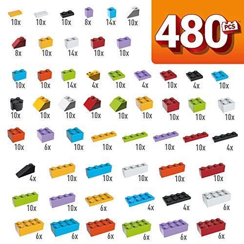 Mega Construx Secchiello Arancione con 480 Pezzi Compatibile con Tutte le Marche Giocattolo per Bambini 4+ Anni GJD23 - 4