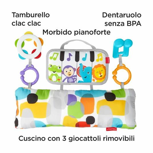 Fisher-Price Soffice Pianoforte dei Piccoli Musicisti, Cuscino con Canzoni, 0+ Mesi - 6