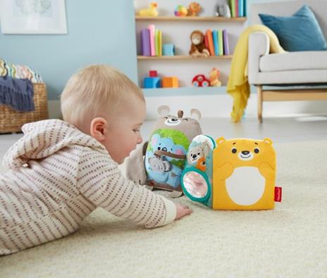 Fisher Price Attività delle Coccole Libro di Peluche per l'Apprendimento, Giocattolo per Neonati 3+ Mesi, GJD37 - 5