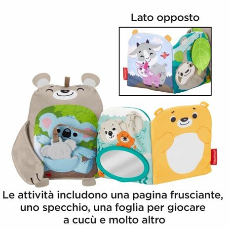 Fisher Price Attività delle Coccole Libro di Peluche per l'Apprendimento, Giocattolo per Neonati 3+ Mesi, GJD37 - 6