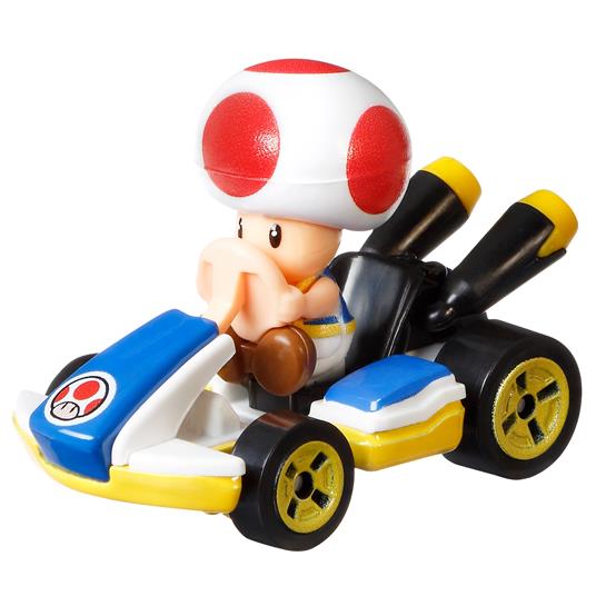 Hot Wheels - Mario Kart Personaggio Toad Standard, veicolo in scala 1:64, per Bambini 3+ Anni
