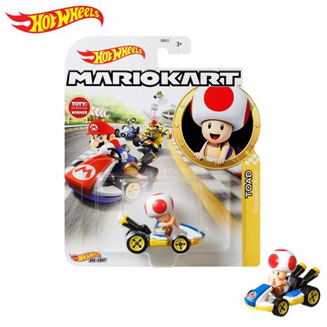 Hot Wheels - Mario Kart Personaggio Toad Standard, veicolo in scala 1:64, per Bambini 3+ Anni - 2