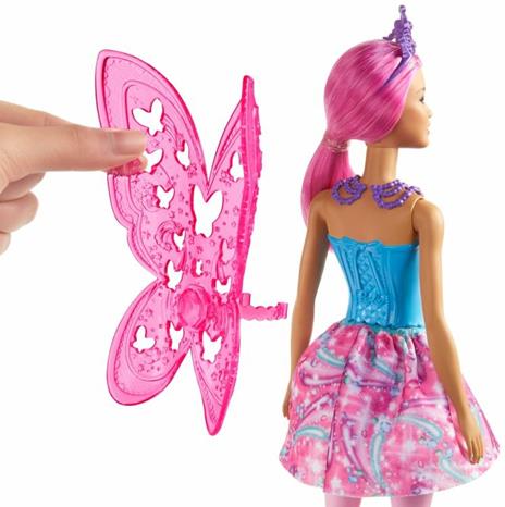 Barbie Dreamtopia Fatina Bambola con Capelli Rosa Ali e Coroncina