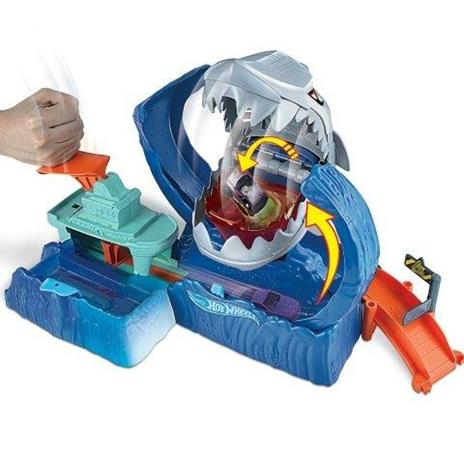 Hot Wheels City Pista dello Squalo Robotico Cambia Colore, Giocattolo 5+ Anni. Mattel (GJL12) - 3
