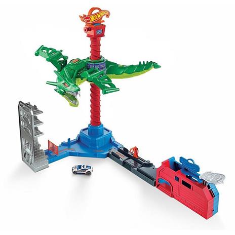 Hot Wheels City Attacco Aereo del Drago,Playset Motorizzato con Suoni e 1 Macchinina Giocattolo per Bambini 3+Anni, GJL13 - 2