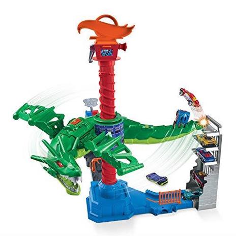 Hot Wheels City Attacco Aereo del Drago,Playset Motorizzato con Suoni e 1 Macchinina Giocattolo per Bambini 3+Anni, GJL13 - 3