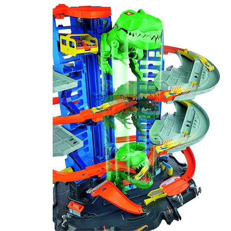Hot Wheels- Assalto del T-Rex Robot al Mega Garage Multipiano, 2 Veicoli Inclusi, può Contenere più di 100 Macchinine - 2