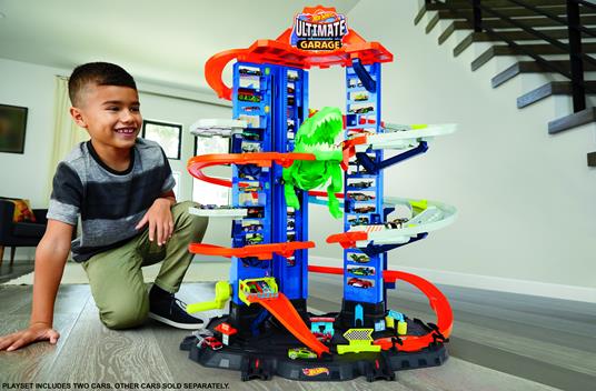 Hot Wheels- Assalto del T-Rex Robot al Mega Garage Multipiano, 2 Veicoli Inclusi, può Contenere più di 100 Macchinine - 6