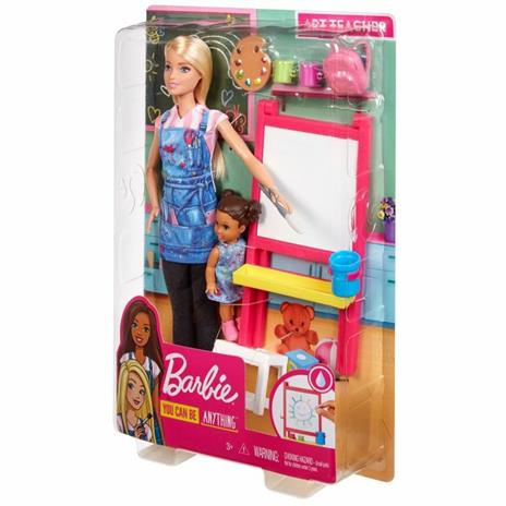 Barbie Carriere Playset Insegnante di Pittura Bionda con Bambola e Accessori Giocattolo per Bambini 3+ Anni, GJM29 - 2
