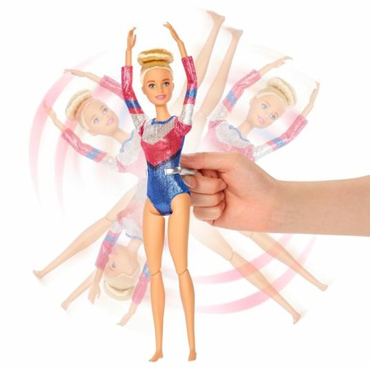 Barbie Playset Ginnasta Bambola Snodabile con Bilanciere e Accessori Giocattolo per Bambini 3+ Anni, GJM72 - 4