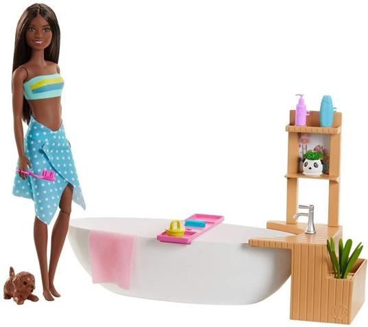 Barbie Wellness Playset Vasca da Bagno con Bambola Afroamericana Idea Regalo