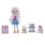 Enchantimals- Bambola di Pristina l'Orso Polare con 3 Amici Cuccioli Giocattolo per Bambini 3+Anni GJX47