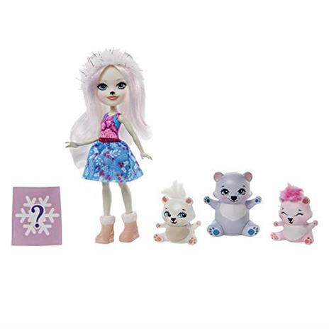 Enchantimals- Bambola di Pristina l'Orso Polare con 3 Amici Cuccioli Giocattolo per Bambini 3+Anni GJX47 - 2