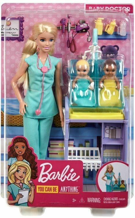 Barbie Carriere Playset Pediatra Bambola, 2 Neonati e Accessori Giocattolo  per Bambini 3+ Anni, GKH23